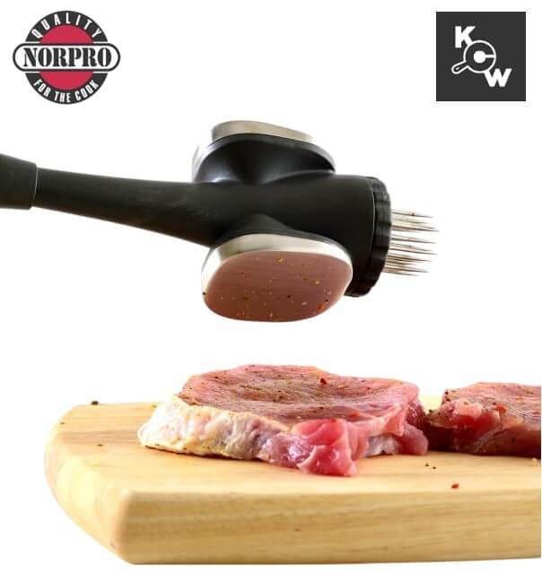 ที่ทุบเนื้อสแตนเลส 3 หัว Norpro 7036 สีแดงดำ
